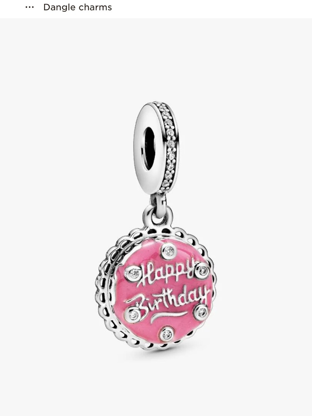 New pandora Pink "Happy Birthday" Dangle Charm